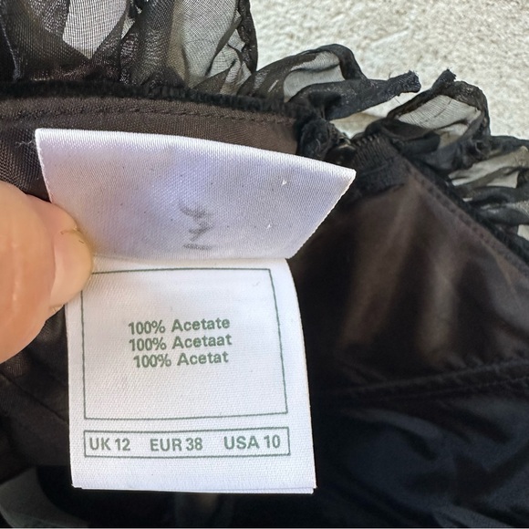 Vintage Laura Ashley Strapless Velvet Taffeta Gown Plum Black US10 - Picture 12 of 14